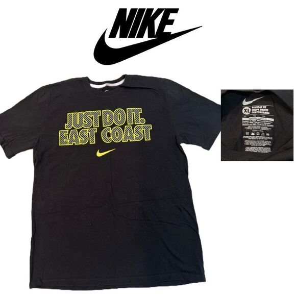 Nike Men’s Just Do It East‎ Coast Black Short a sleeve Tee - Size XL - Picture 1 of 1